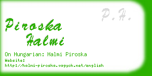 piroska halmi business card